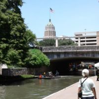 Sally, on the Riverwalk, below street level