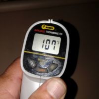 107 degrees on the thermometer