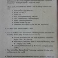 Barnes tools made 1868-1895, collected over 20 yr period