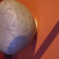 Vase panited with yucca brushes