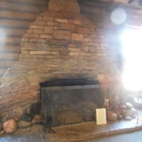 1935--Bright Angel Lodge fireplace layers match canyon layers