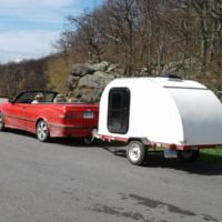 Emily's car and self-made teardrop camper