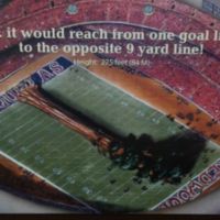 If the General Sherman were laid down on a football field