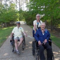 Sally pushing Bob AND John