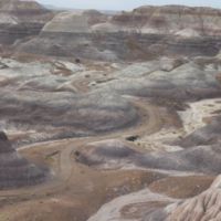 park road thru a surreal landscape