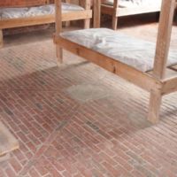 Pattern built into brick floor