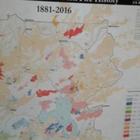 Perimeters of fires in the park from 1881-2016; the widespread pale peach color is 1988